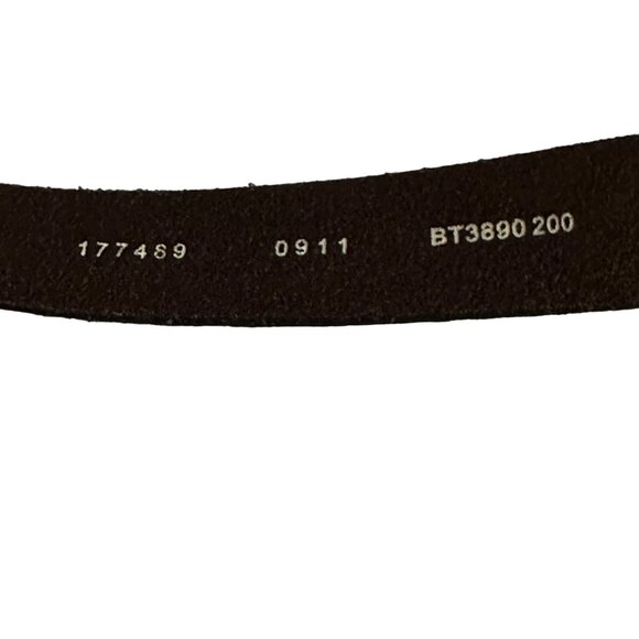 Fossil size L 43.5” long silver and goldtone buckle brown leather belt EUC - Picture 5 of 8